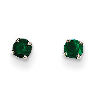 3mm Emerald Stud Earrings 14k White Gold XBE113, MPN: XBE113, 883957217079