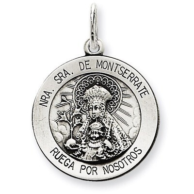 Montserrate Medal Antiqued Sterling Silver QC5594, MPN: QC5594, 191101183409