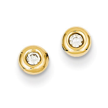 Synthetic Diamond Earrings 14k Gold Polished YE251, MPN: YE251, 191101635458