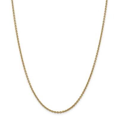 2.2mm Forzantine Cable Chain 26 Inch 14k Gold PEN139-26, MPN: PEN139-26, 883957170763