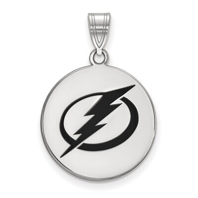 Tampa Bay Ligtning Large Enamel Disc Pendant Sterling Silver SS037LIG, MPN: SS037LIG, 886774748504