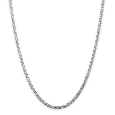 3.5mm Diamond-Cut Round Spiga Chain 28 Inch Sterling Silver QSR100-28, MPN: QSR100-28,