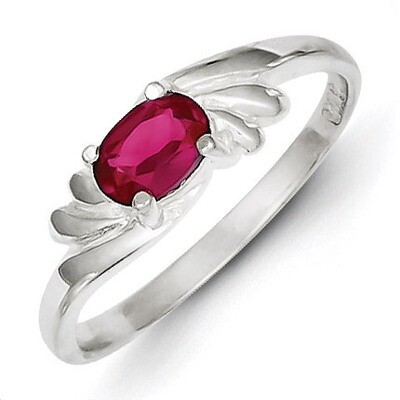 Red Oval Diamond Ring Sterling Silver QR4319, MPN: QR4319, 883957543635