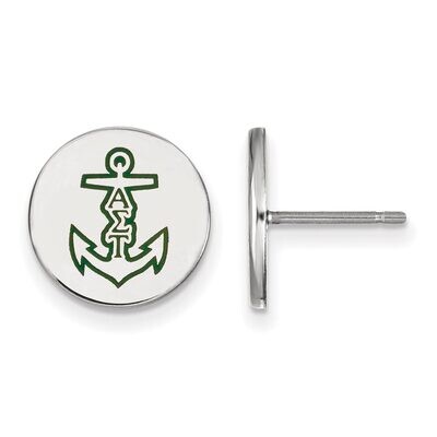 Alpha Sigma Tau Enameled Post Earrings Sterling Silver SS047ALS, MPN: SS047ALS, 886774610191