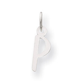 Small Slanted Block Initial P Charm Pendant 14k white Gold YC645P, MPN: YC645P, 191101634314
