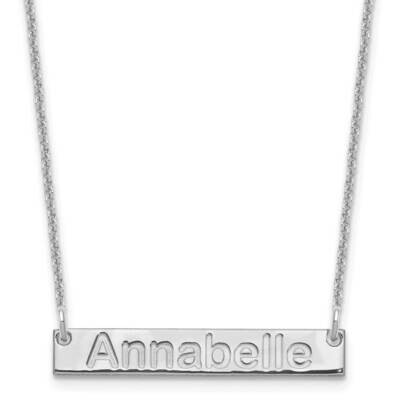 Polished Arial Rounded Bar Necklace 10k White Gold Small 10XNA1231W, MPN: 10XNA1231W,