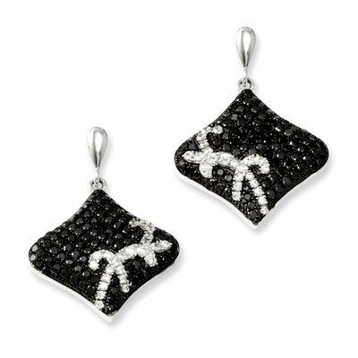 CZ Brilliant Embers Dangle Post Earrings Sterling Silver QMP383