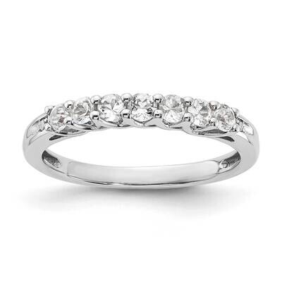 10k Gold White Gold Polished White Topaz and Diamond Ring RLS6695/WHTOP-0W-7