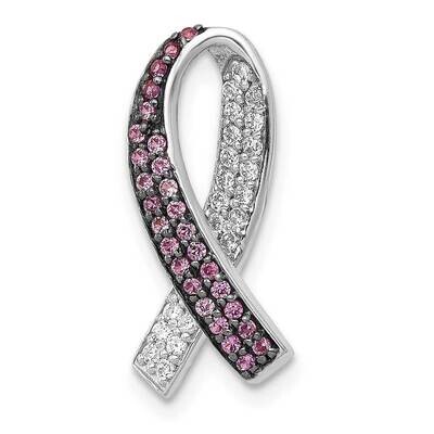 Pink Sapphire Awareness Slide Pendant 14k White Gold Diamond PM5187-PS-013-WA, MPN: PM5187-PS-013-W…