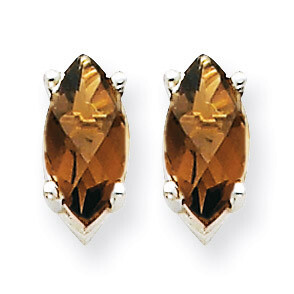 8x4mm Marquise Smokey Quartz Earring 14k White Gold XE104WSQ, MPN: XE104WSQ, 883957090146