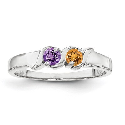 Genuine 2 Stone Mother&#39;s Ring 14k White Gold XMR11/2WGY, MPN: XMR11_2W, 883957151366