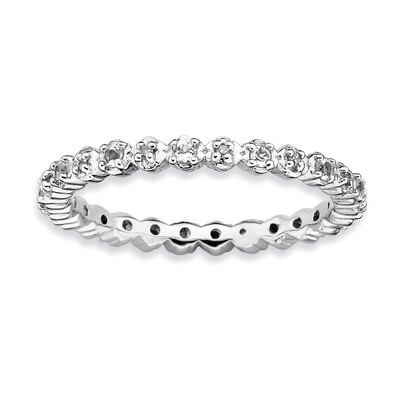 White Topaz &amp; Diamond Ring - Sterling Silver QSK535, MPN: QSK535, 886774009582