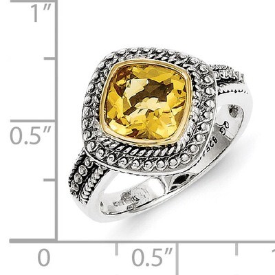 Citrine Ring Sterling Silver &amp; 14k Gold QTC835, MPN: QTC835, 883957680958