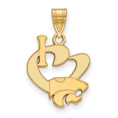 Kansas State University Large I love Logo Pendant Gold-plated Silver GP020KSU, MPN: GP020KSU, 88677…