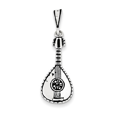 Mandolin Charm Antiqued Sterling Silver QC7762, MPN: QC7762, 883957496023