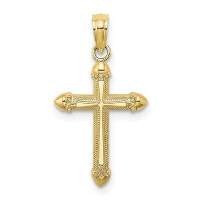 Scroll Design Cross Charm 10k Gold Polished 10K8560, MPN: 10K8560,