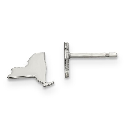 New York State Small Earrings 14k White Gold Engravable XNE50W-NY, MPN: XNE50W-NY, 886774758664