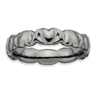 Black-plated Hearts Ring - Sterling Silver QSK285, MPN: QSK285, 883957158013