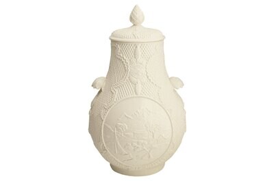 Mottahedeh Chinese Handled Lg Vase with Medallion Center &amp; Cover 19 X 10 Inch S6202, MPN: S6202,