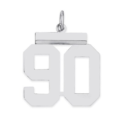 Pendant Number 90 Polished Sterling Silver Medium QMS90, MPN: QMS90, 191101278624