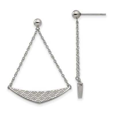 Post Dangle Earrings Stainless Steel Polished SRE1259 by Chisel, MPN: SRE1259, 191101017452