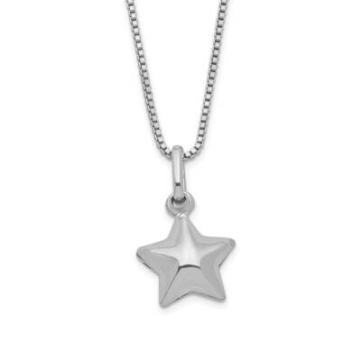 Sterling Silver 3-D Star Necklace with Pink Pouch GM20987, MPN: GM20987,