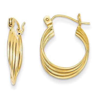 Circles Hoop Earrings 14k Gold Polished TL680, MPN: TL680, 883957443973