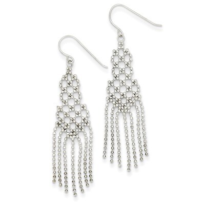 Beaded Earrings 14k White Gold WF116, MPN: WF116, 883957026848