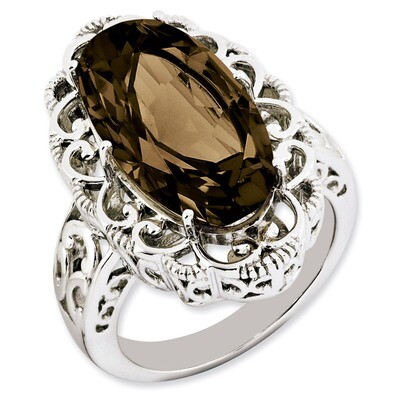 Smoky Quartz Ring Sterling Silver QR3281SQ, MPN: QR3281SQ, 886774201481