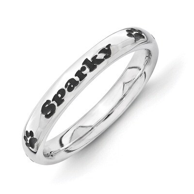 Personalized with Paw Print Ring - Sterling Silver QSKXNA1P, MPN: QSKXNA1P, 886774254012