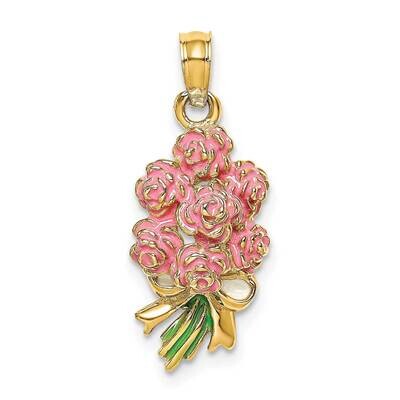 Bouquet of Pink Roses 2-D 14k Gold K6824, MPN: K6824, 637218125319
