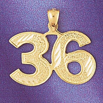 Dazzlers Jewelry Number 36 Pendant Necklace Charm Bracelet in Yellow, White or Rose Gold 950936, MP…
