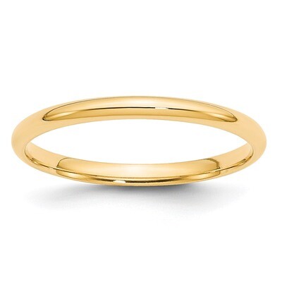 2mm Lightweight Comfort Fit Band 14k Yellow Gold CFL020 Engravable, MPN: CFL020, 886774475813