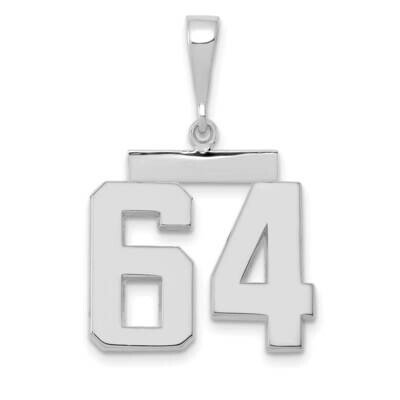 Number 64 Charm 14k White Gold Polished Medium WMP64, MPN: WMP64, 196904075654