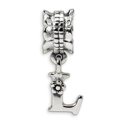 Letter L Dangle Bead - Sterling Silver QRS1400L, MPN: QRS1400L, 883957304250