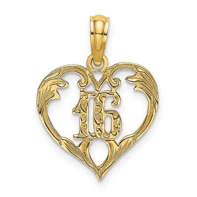 16 Inside Heart Charm 14k Gold K8285, MPN: K8285, 637218045501