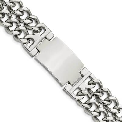 8 Inch ID Bracelet Stainless Steel Polished SRB295-8 by Chisel, MPN: SRB295-8, 883957746371