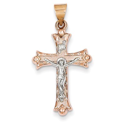 Hollow Crucifix Pendant 14k Two-Tone Gold XR1236, MPN: XR1236, 883957450179