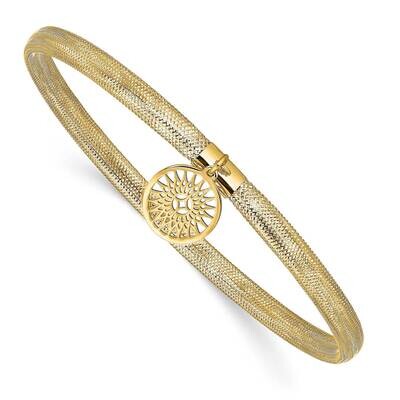 Leslie&#39;s Sun Charm Stretch Bangle 14k Gold Polished HB-LF1464, MPN: LF1464, 191101394935