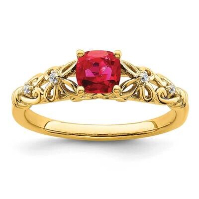 Polished Ruby and Diamond Ring 14k Gold RM8175-RU-055-YA, MPN: RM8175-RU-055-YA,