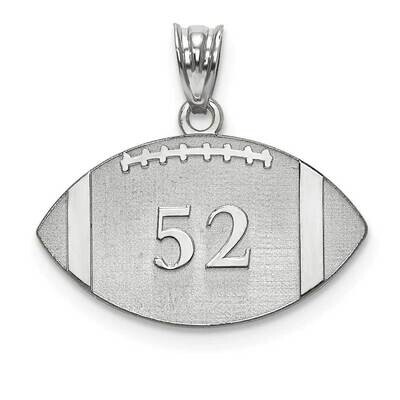 Football Number And Name Pendant 14k White Gold Laser XNA694W, MPN: XNA694W,