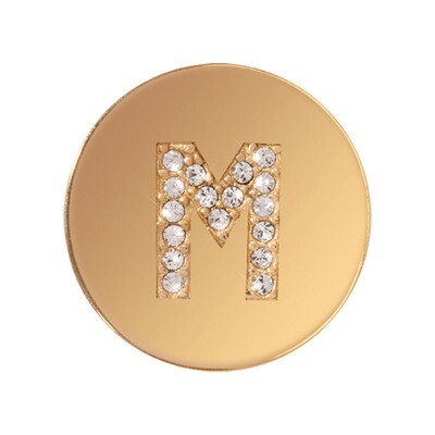 Nikki Lissoni Sparkling Letter Initial M Gold-Plated 23mm Coin C1262GSM, MPN: C1262GSM, 87186274664…