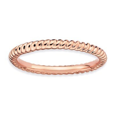 Pink-plated Twisted Ring - Sterling Silver QSK196, MPN: QSK196, 883957135724