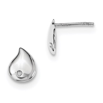 Teardrop Post Earrings Diamond Sterling Silver QW422, MPN: QW422, 883957871271