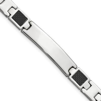 Black Carbon Fiber Inlay 8.5 Inch Bracelet Stainless Steel Polished SRB120-8.5 by Chisel, MPN: SRB1…
