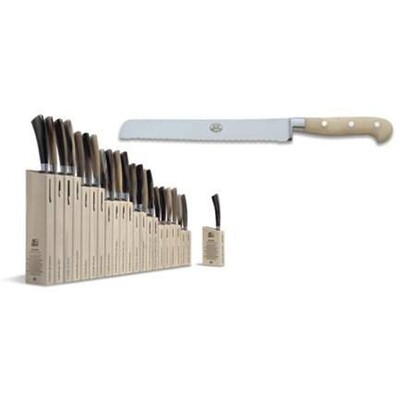 Berti Insieme Bread Knife White Lucite Handle 9892