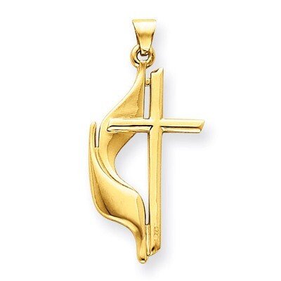 Cross Polished Pendant 14k Gold D547, MPN: D547, 883957986333