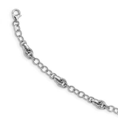 Textured Fancy Link Bracelet 14k White Gold Polished SF2574-7.75, MPN: SF2574-7.75, 191101981487
