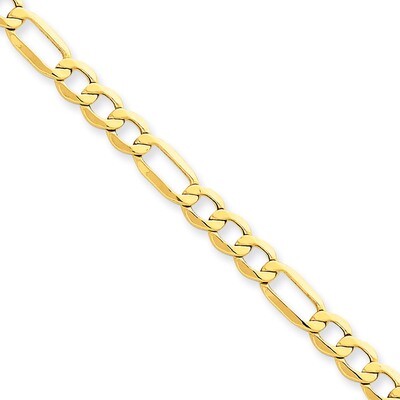 5.35mm Semi-Solid Figaro Chain 20 Inch 14k Gold BC95-20, MPN: BC95-20, 886774536927