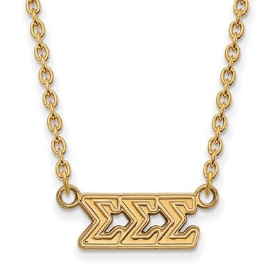 Sigma Sigma Sigma Medium Pendant with 18 Inch Chain Gold-plated Silver GP007SSS-18, MPN: GP007SSS-1…